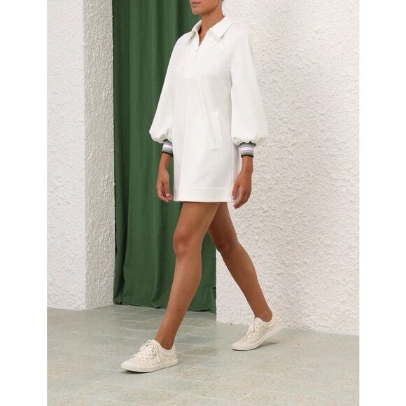Zimmermann Natura Textured Jersey Dress Sz 0 US XS Preppy Old Money - Picture 2 of 11